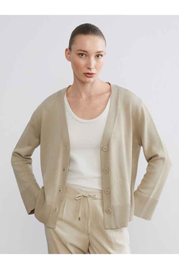 V-Neck Women's Knitwear Cardigan