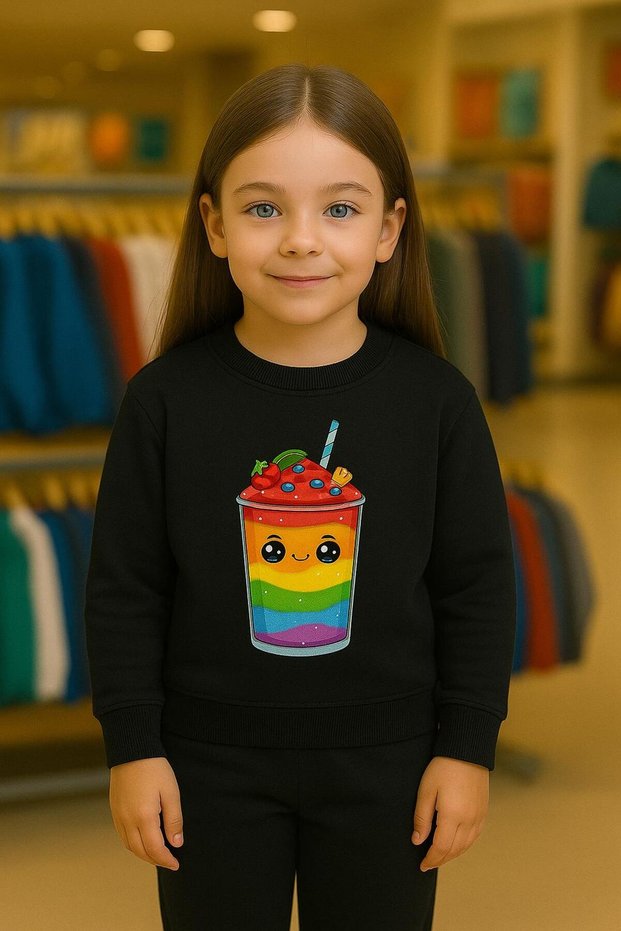 Children's Team Sweatshirt Colorful Cup B Printed Girls Boys Crew Neck 3-4-5-6-7-8-9-10-11-12Years