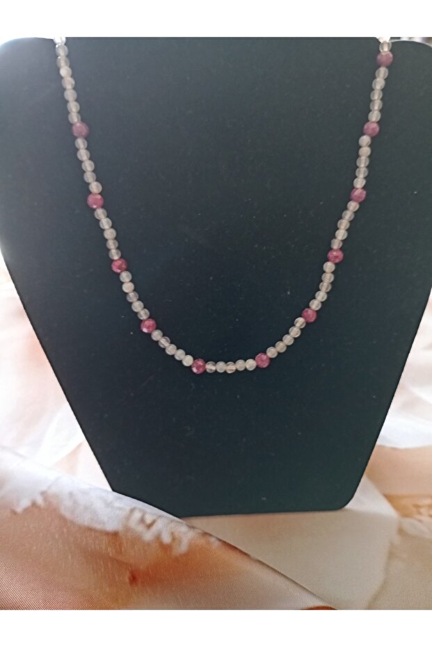 Beaded Moonstone and Ruby Necklace (OEM) - 4