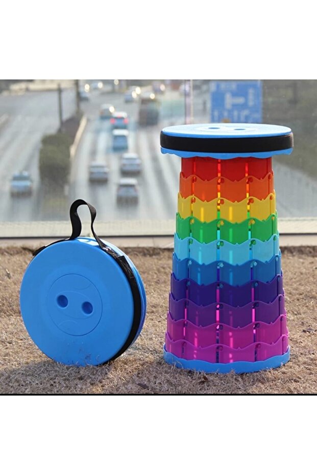 Foldable retractable camping stool - Multicolor - 2