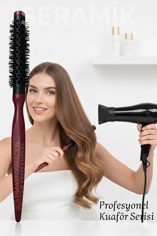 Professional Hairdresser 25 mm Ceramic Ionic Nano Blow Dryer Brush – 26 cm Length, 722326