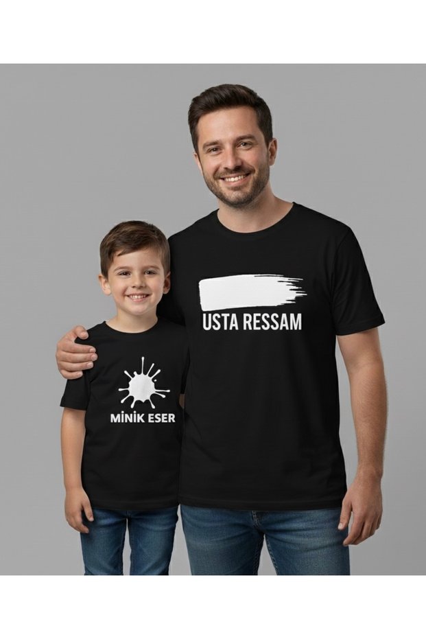 Printed, Father, Child Combination T-Shirt