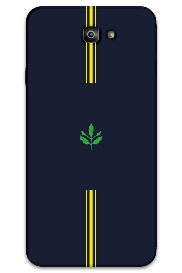 Samsung Galaxy J7 Prime Case Hd Pattern Printed Back Cover - Yellow Navy Blue