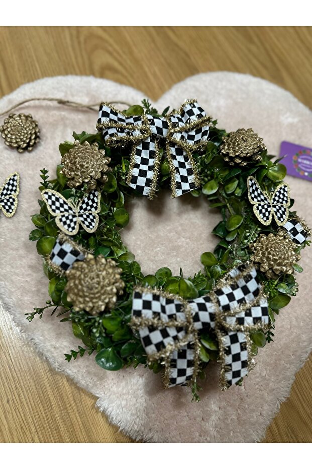 Damalı Simli Kelebek Kurdele Kapı Süsü - 3