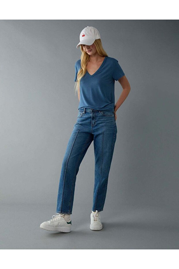 AE Stretch Super High-Waisted Ankle Straight Jean