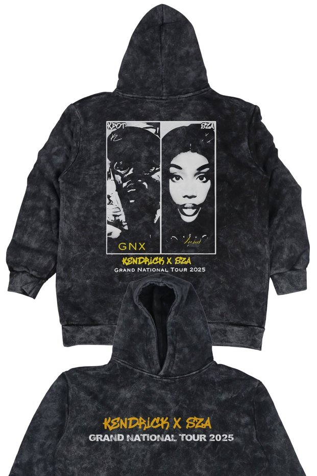 Unisex Kendrick X Sza Tour Back Printed Hooded Washable Sweatshirt, Unisex Rapper Vintage Hoodie