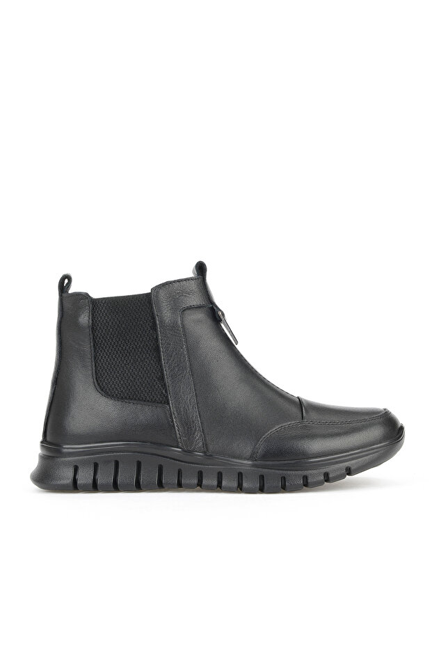 , Women's Genuine Leather Comfort Boots 15355Z1458 Black