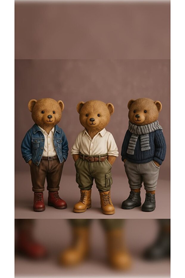 3 lü TEDDY BEAR BİBLO - 1