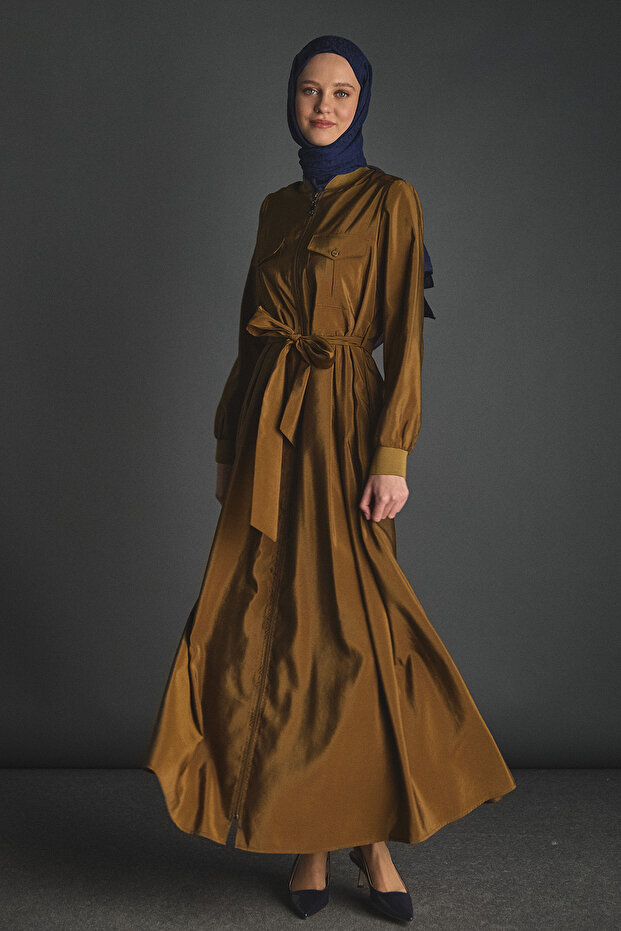 Kuşaklı Bomber Elbise - 2