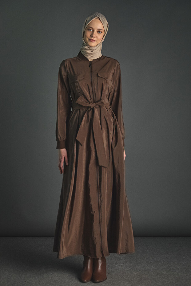 Kuşaklı Bomber Elbise - 2