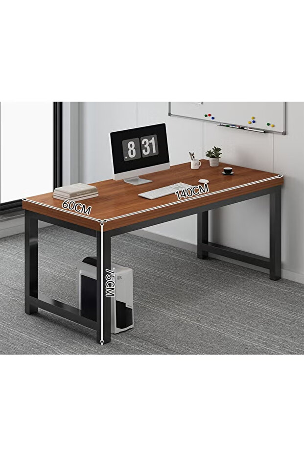 مكتب كمبيوتر مكتبي مستطيل الشكل 140 سم - 1