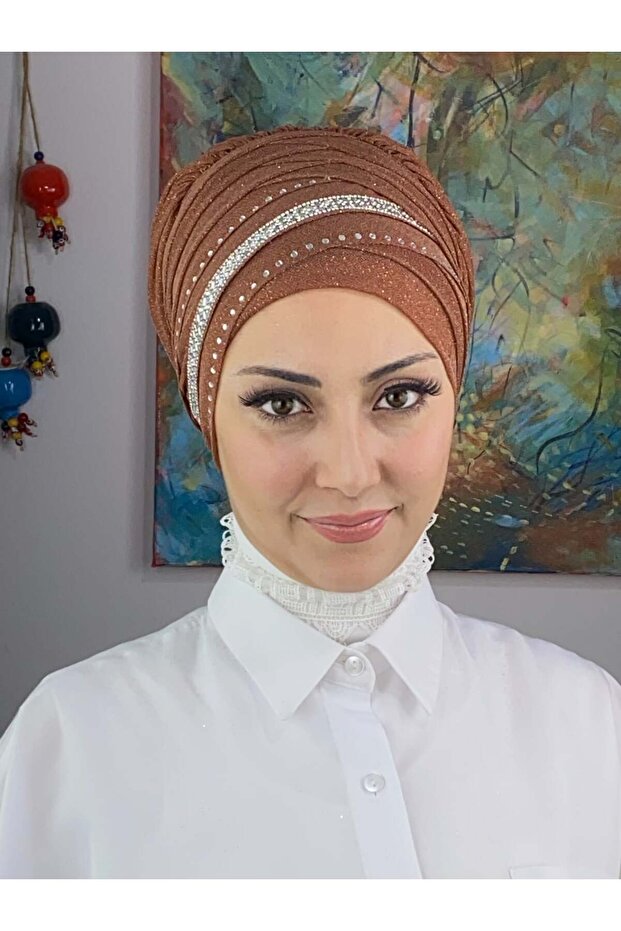 شال بون مزين بتفاصيل مخططة
