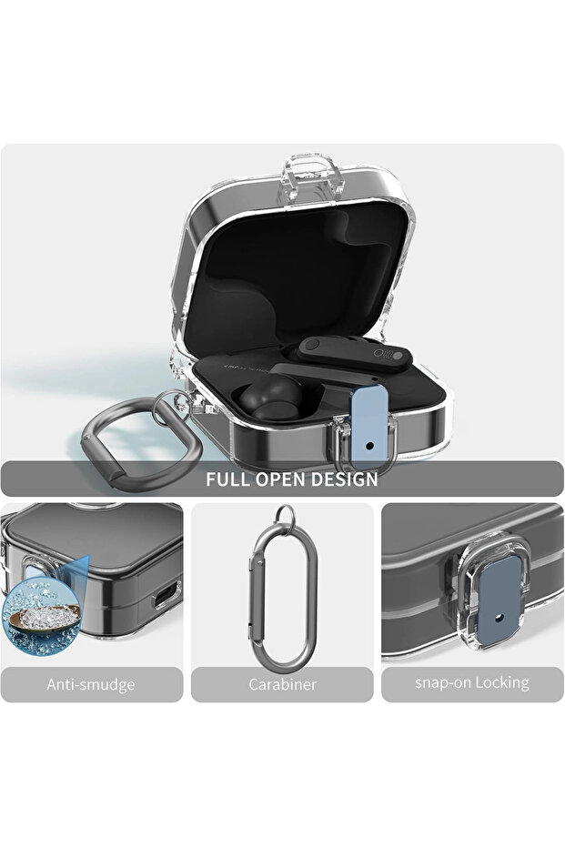 Caseonn Cmf Buds 2A Case Secure Lockable Protection Case Transparent - 3