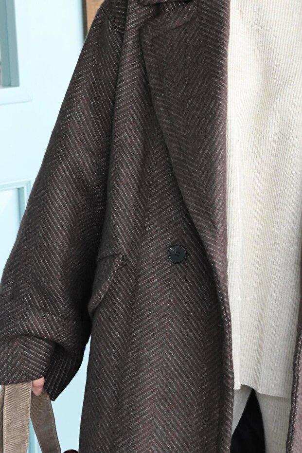 Acı Kahve Duncan Uzun Kaşe Kaban - 5