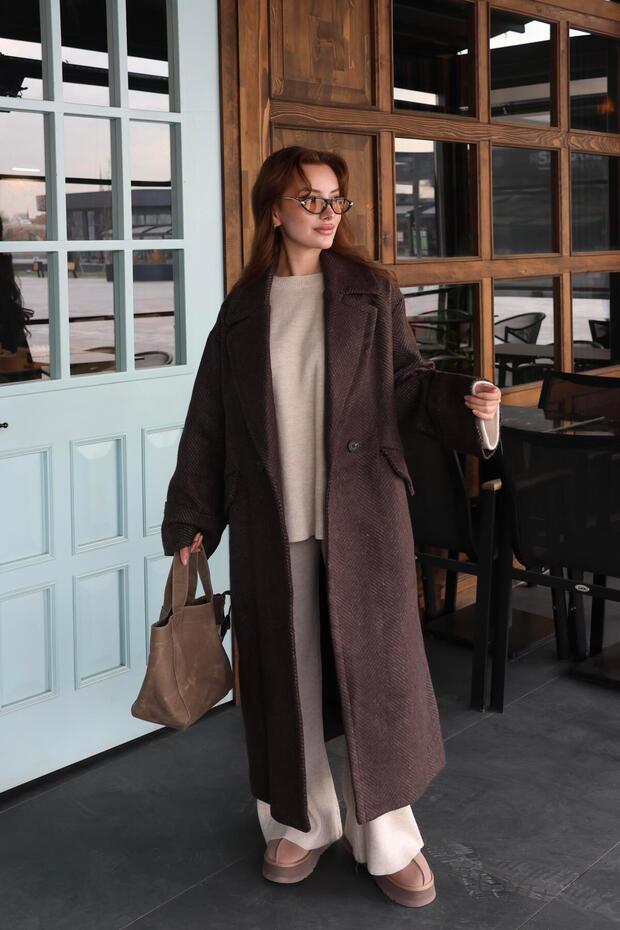 Acı Kahve Duncan Uzun Kaşe Kaban - 6