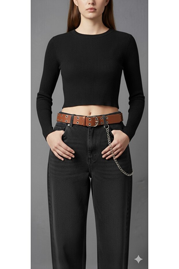 Y2K Unisex Young Belt Punk Rock Rivet Buckle Belt