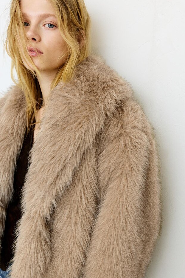Kısa suni kürk kaban - 5