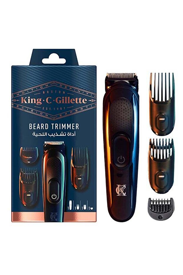 Gillette King C Beard Trimmer Kit With Lifetime Sharp Blades And 3 Interchangeable Combs