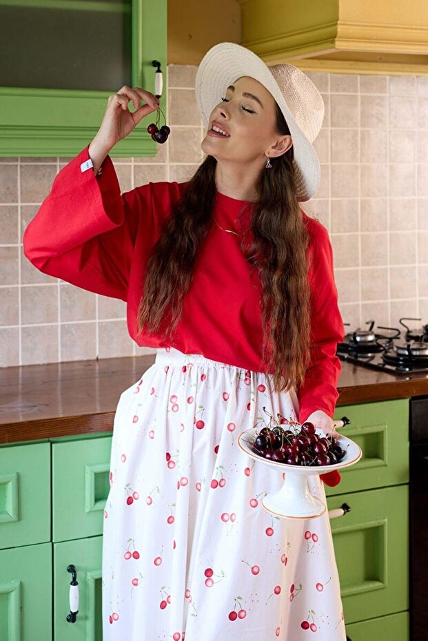 Kırmızı Uzun Kollu Basic Body - 3