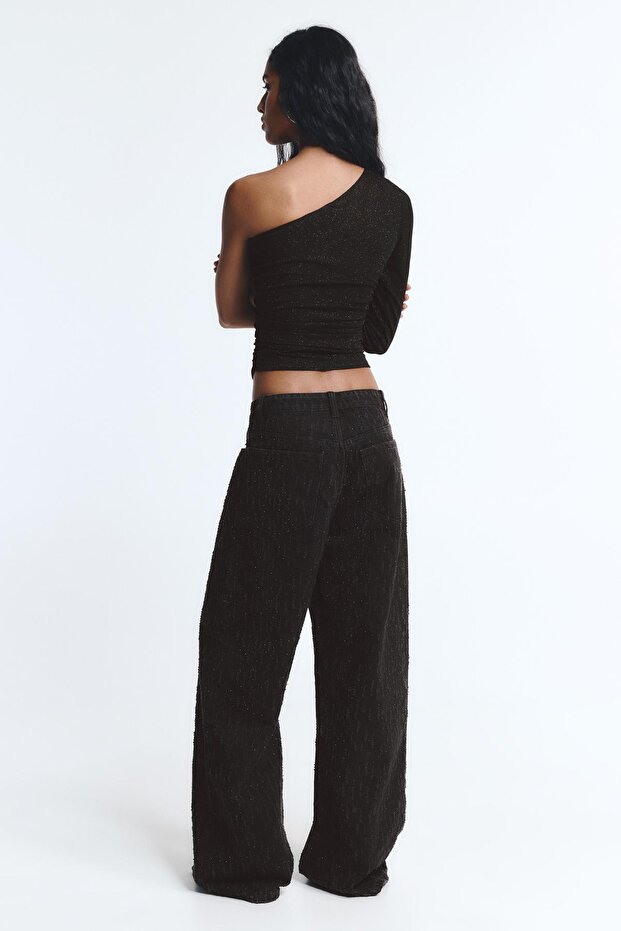 Asimetrik drapeli parlak taşlı top - 4