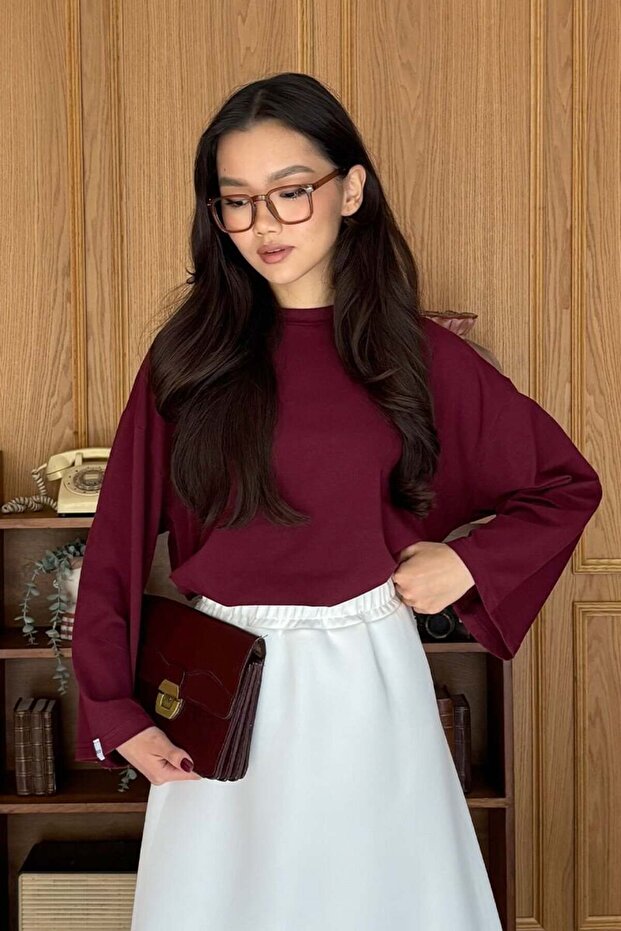 Bordo Uzun Kollu Basic Body - 3