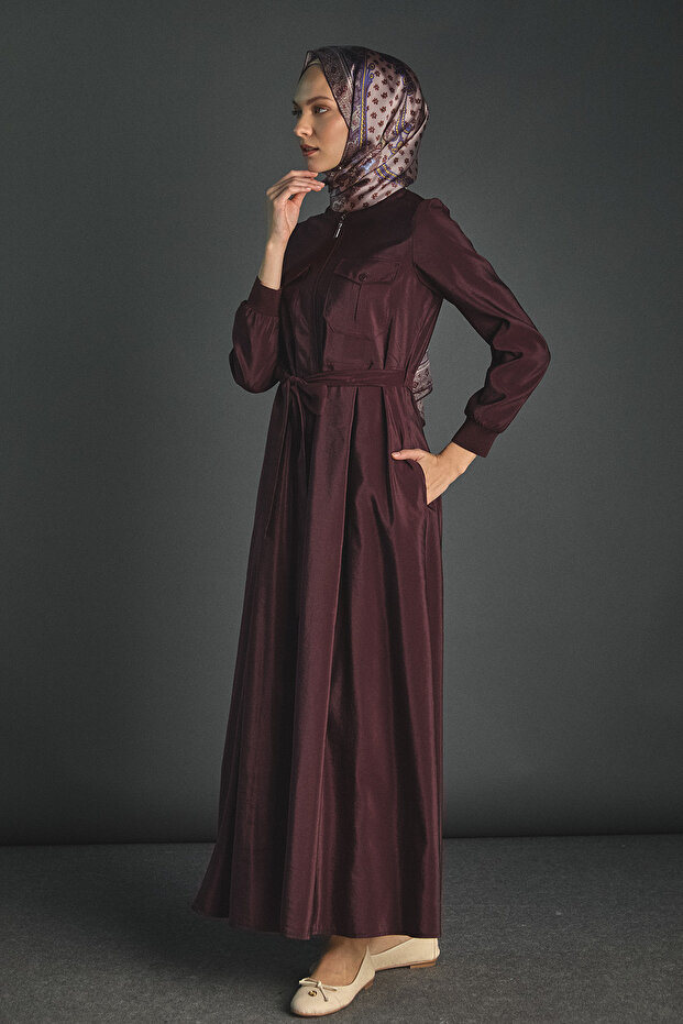 Kuşaklı Bomber Elbise - 1