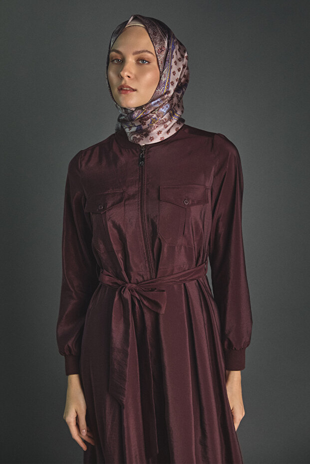 Kuşaklı Bomber Elbise - 4