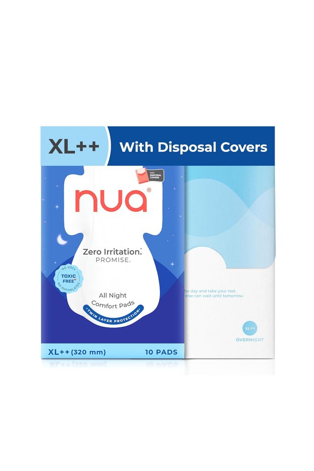 All Night Comfort Sanitary Pads, Twin Layer Protection , Rash Free - Pack of 10 (XL++ 320mm)