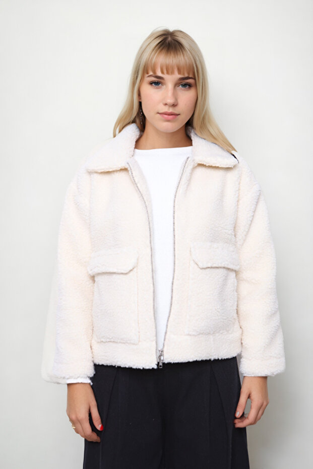 Kapak Cepli Teddy Ceket - 2