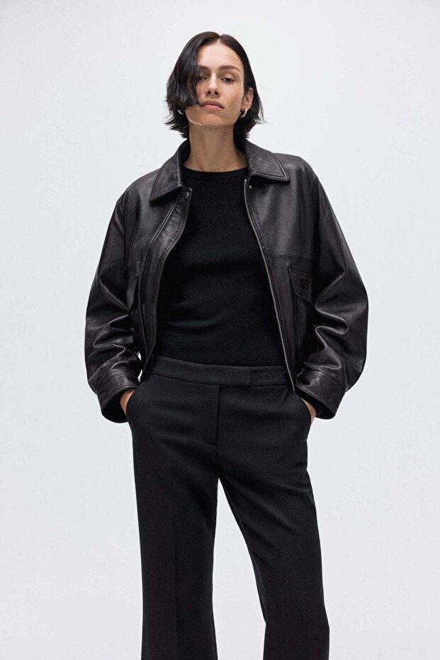 Flared wool-blend trousers - 5