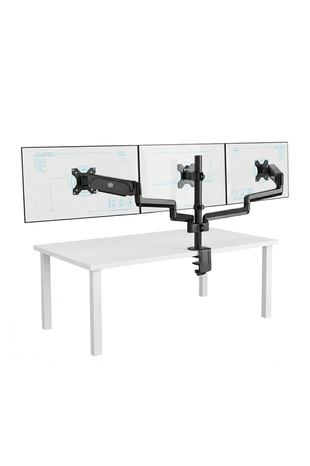 Std48036E Airgrip 17-Inch-27-Inch Ergonomic 360 ° Vesa Triple Arm Monitor Holder with Shock Absorber