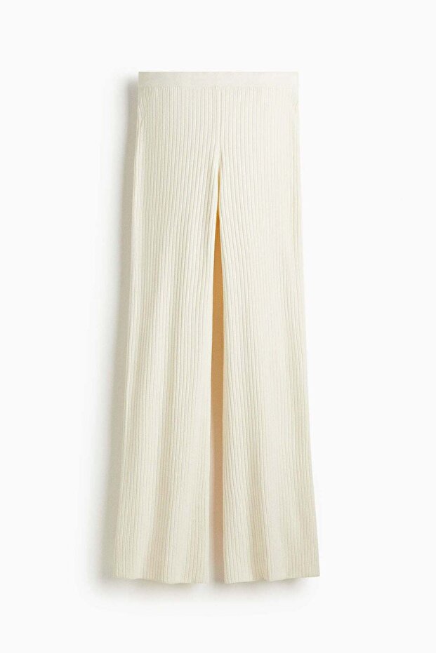 Rib-knit trousers