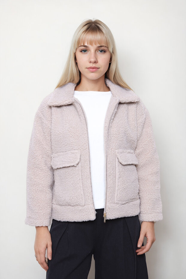 Kapak Cepli Teddy Ceket - 1