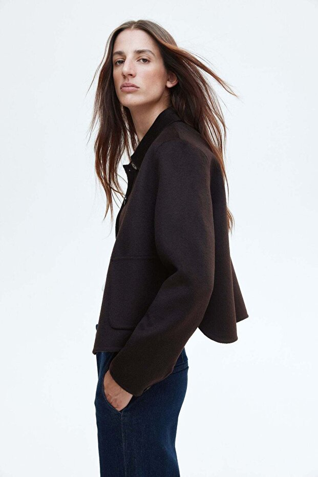 سترة مصنوعة يدويًا من مزيج الصوف - 3