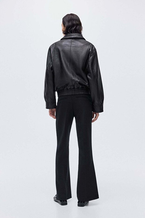 Flared wool-blend trousers - 4