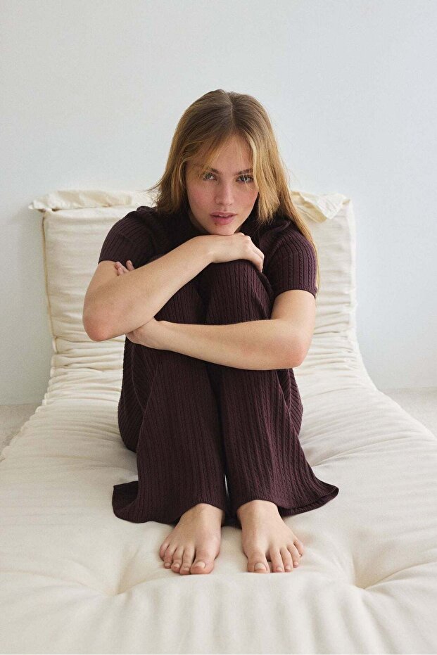 بنطلون محبوك بالكابل - 3