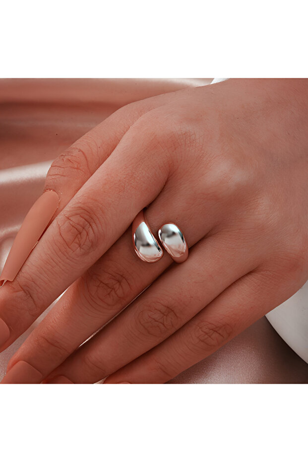 Adjustable Ring, Water Drop Design, Silver - 10237 - 1