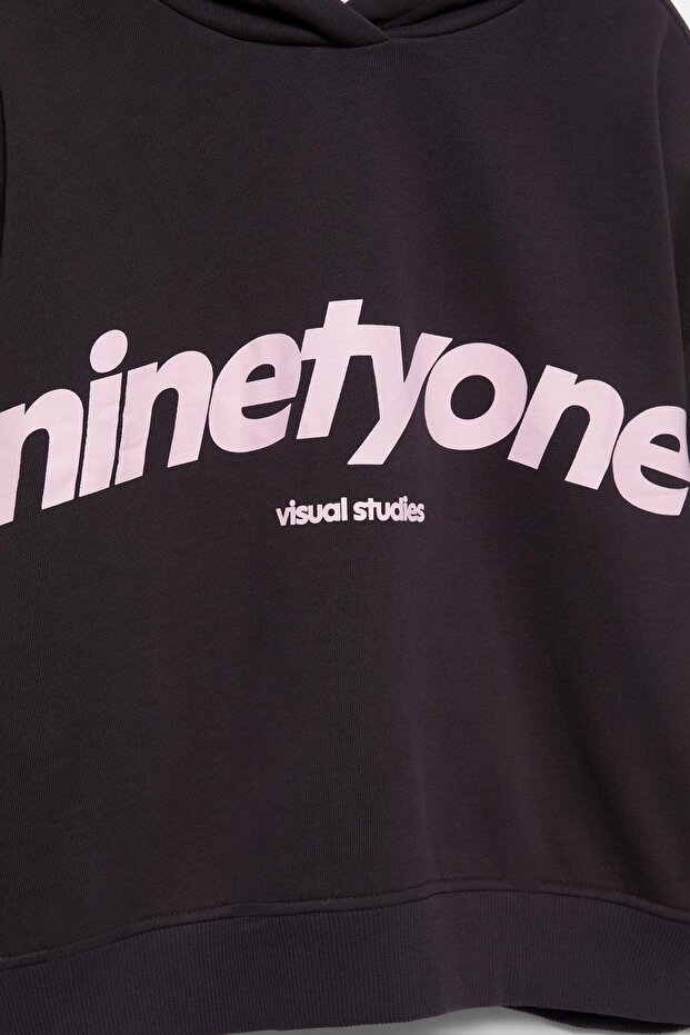 Kahverengi kapüşonlu sweatshirt - 6