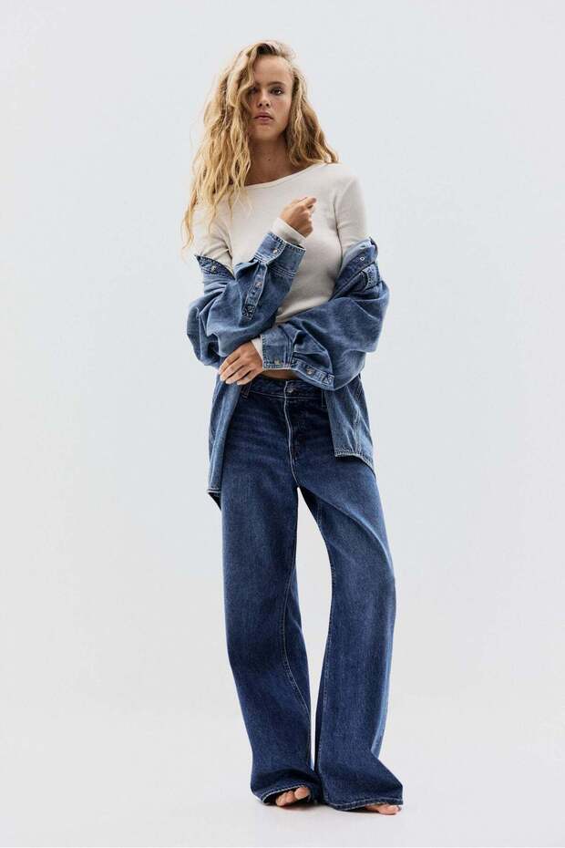 بلوزة من القطن المضلع - 1