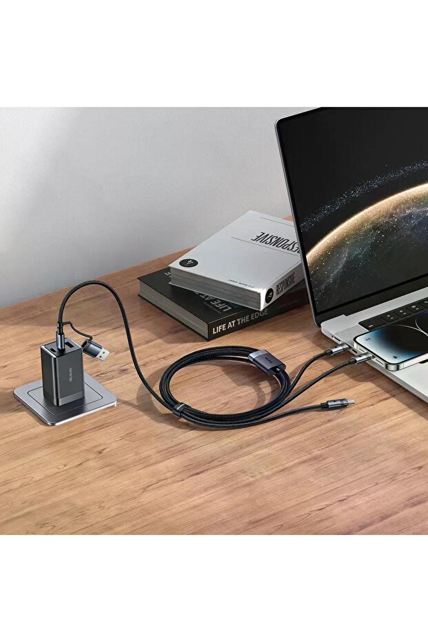 CA-7260 6in1 100W Typec iPhone Micro Şeffaf Çoklu Kablo - 3