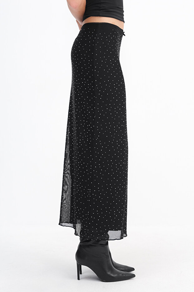 Taşlı Midi Etek E17692 - 4