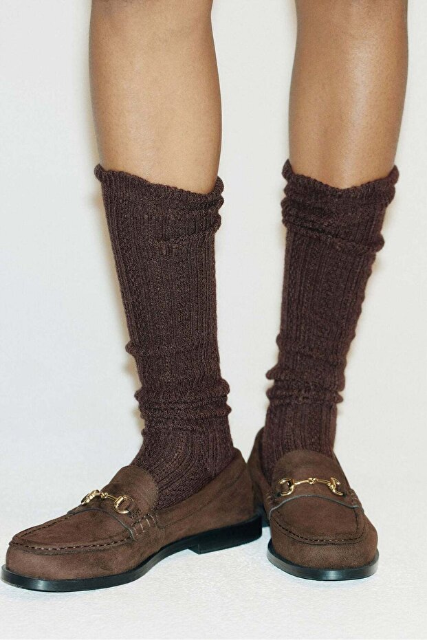 جوارب طويلة محبوكة بنمط - 1