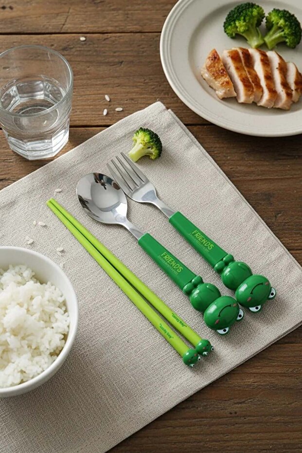 Figürlü Çatal Kaşık Chopstick Seti - 1