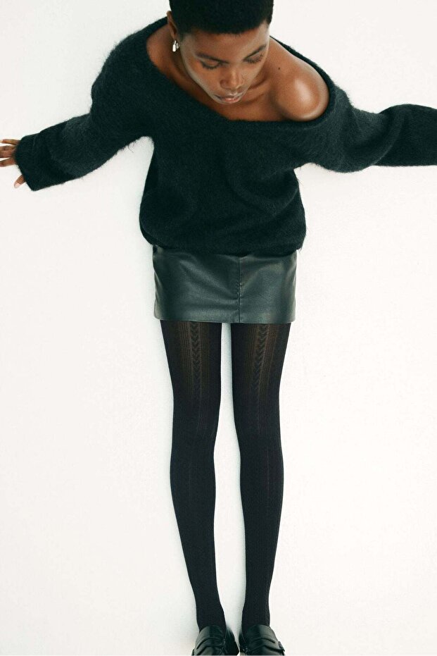 جوارب طويلة محبوكة بالكابل - 3