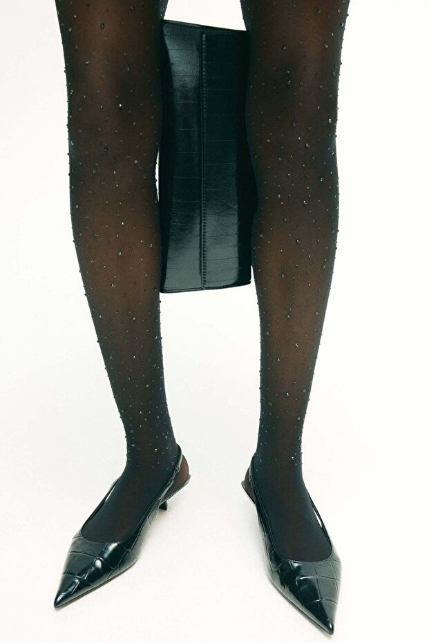 Rhinestone-embellished tights