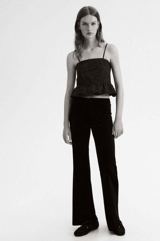 بلوزة بحمالات ذات حافة فقاعية - 5