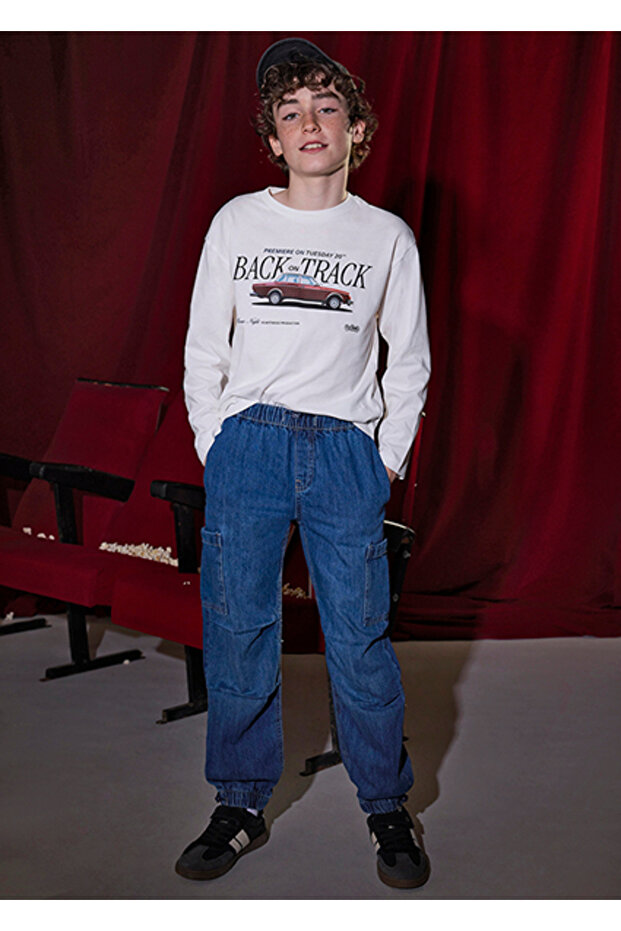 Boy's Blue Cargo Jeans 7564