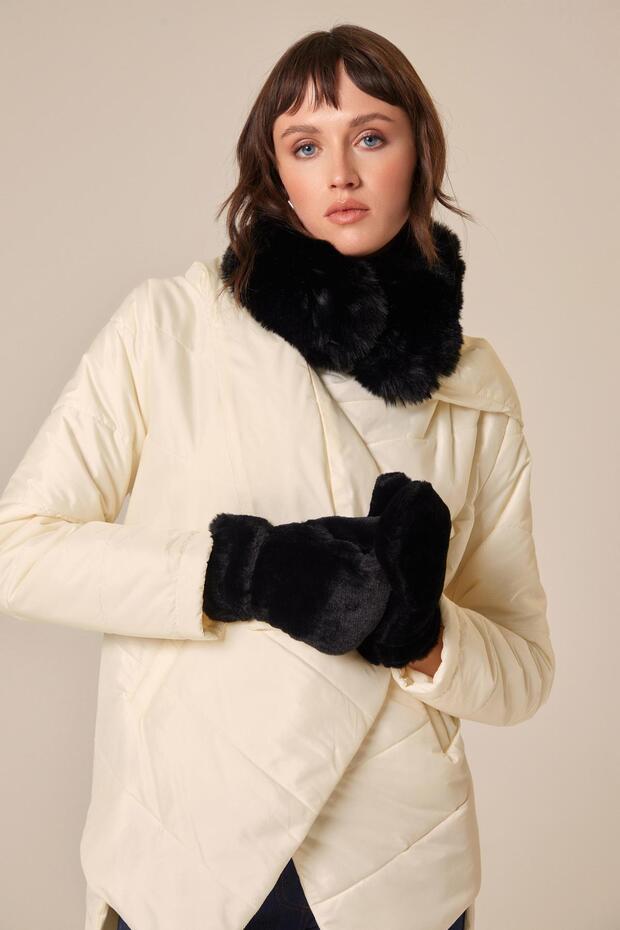 Siyah Peluş Eldiven - 2