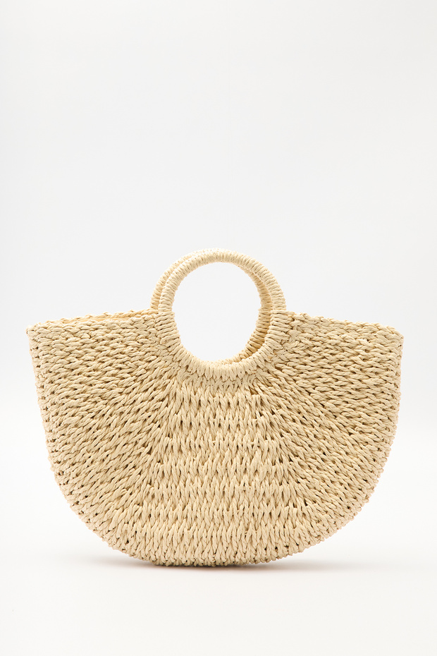 MEDIUM HASIR EL ÇANTASI BEJ - 4