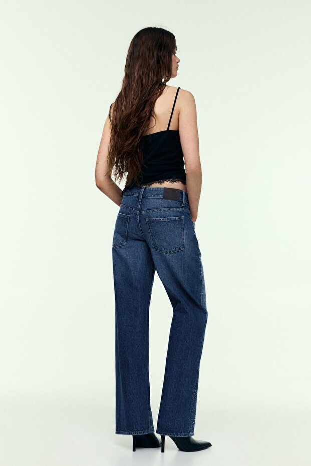 Parıltılı straight fit jean - 4